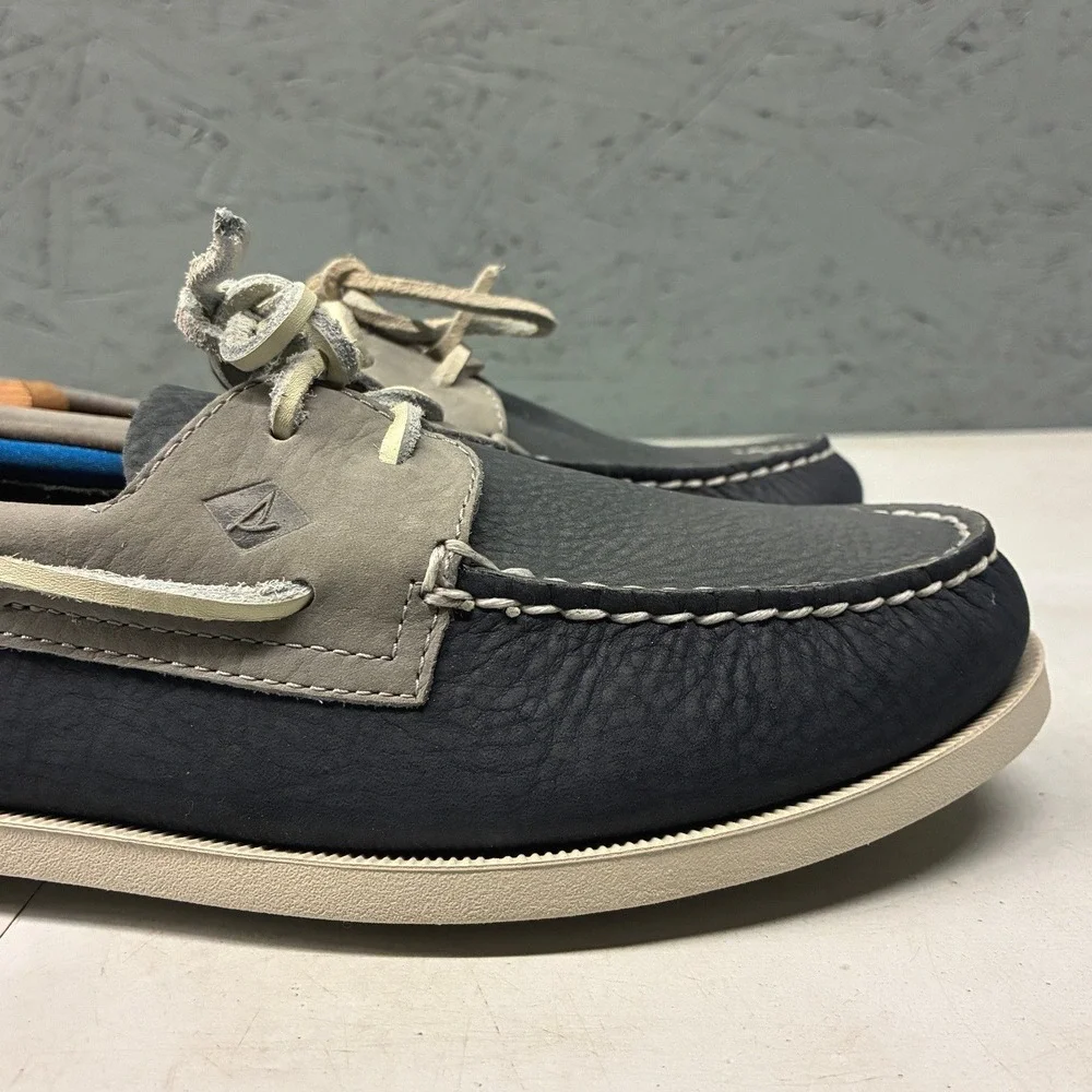 Sperry Authentic Original Boat Shoes Mens 10M Gray STS19266 Leather Deck Loafers